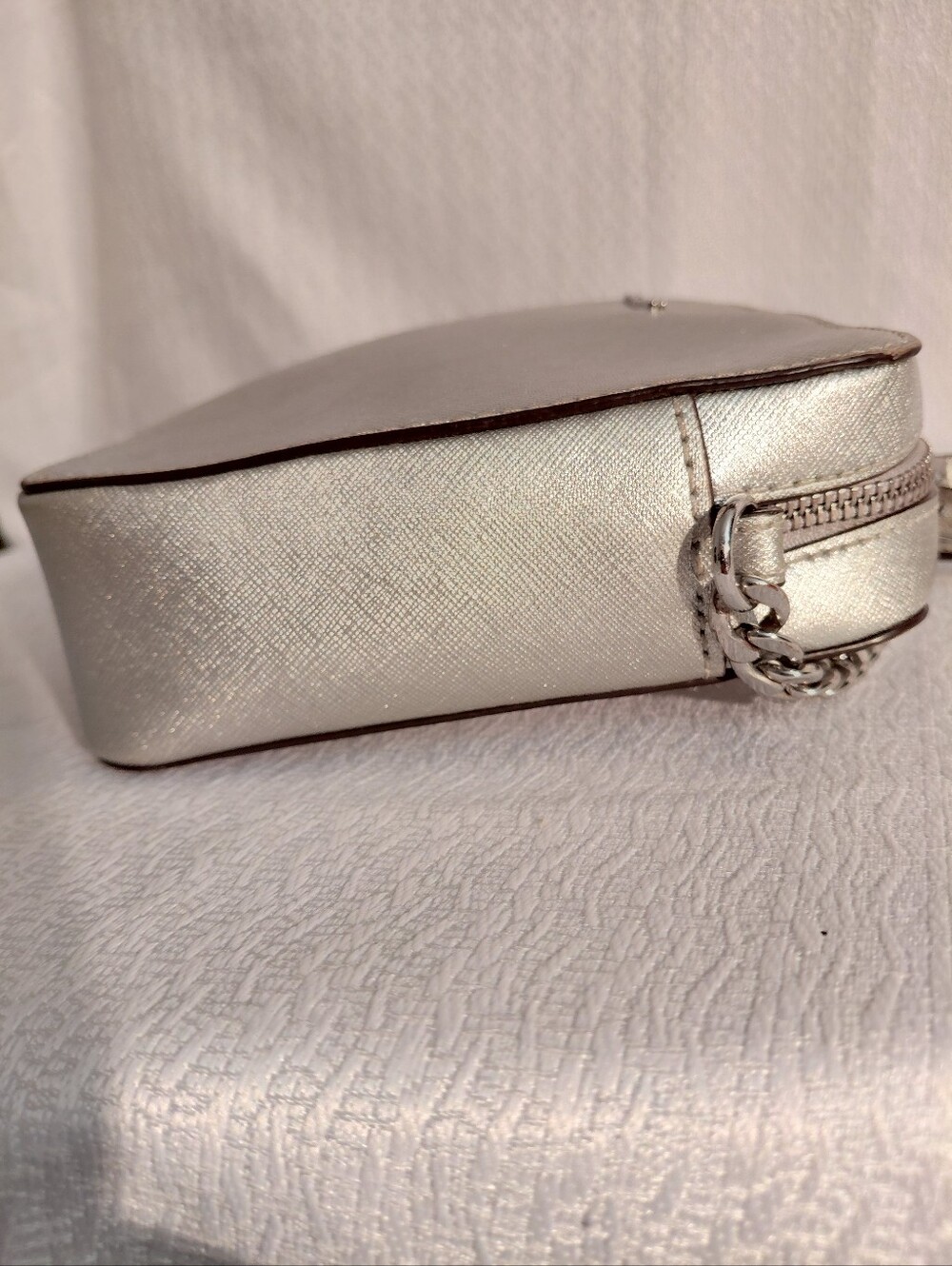 Michael Kors Women's Metallic Silver Crossbody Bag - Picture 7 of 11